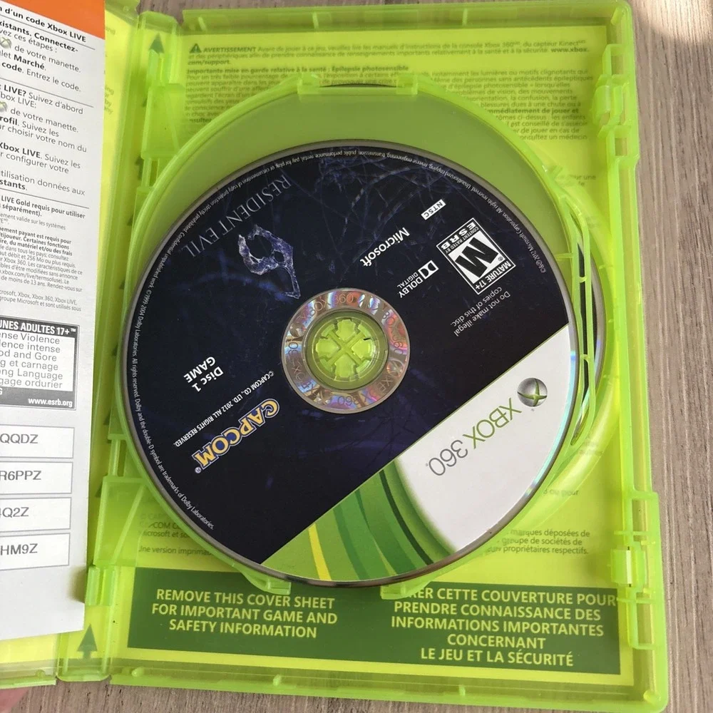 Resident Evil 6 [ Archives ] (XBOX 360) W/ Slip Box, No Manual Excellent Cond